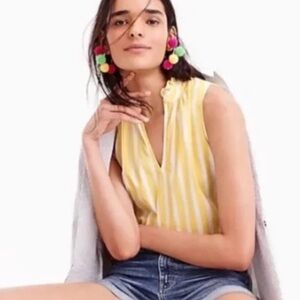J. Crew Yellow Striped Sleeveless Top